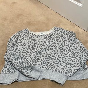 Aerie off the shoulder cheetah sweatshirt